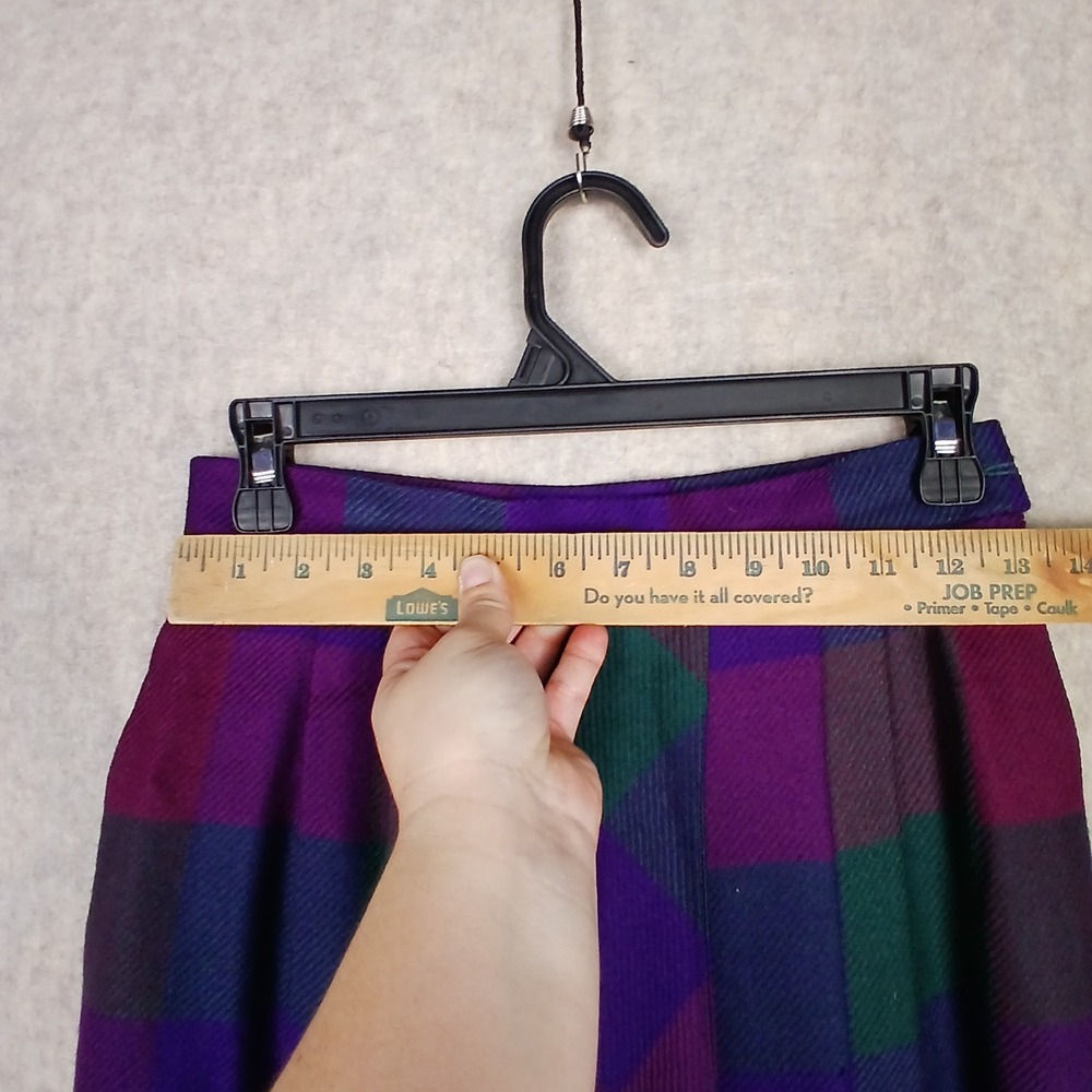 VTG Geiger Wool Skirt Women EU 36 US 4 Plaid Pleated A-Line Long Cottagecore - Picture 10 of 11